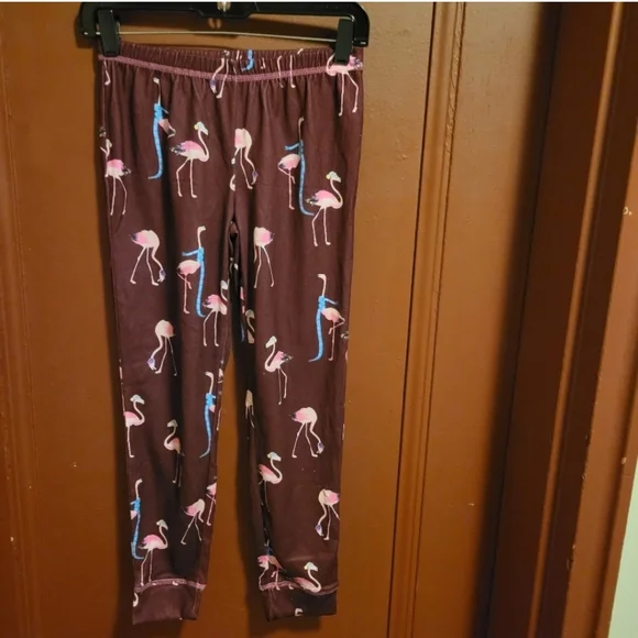 Justice 2-PC Pajama Set Burgundy Flamingo Print Size 10 - Picture 7 of 12